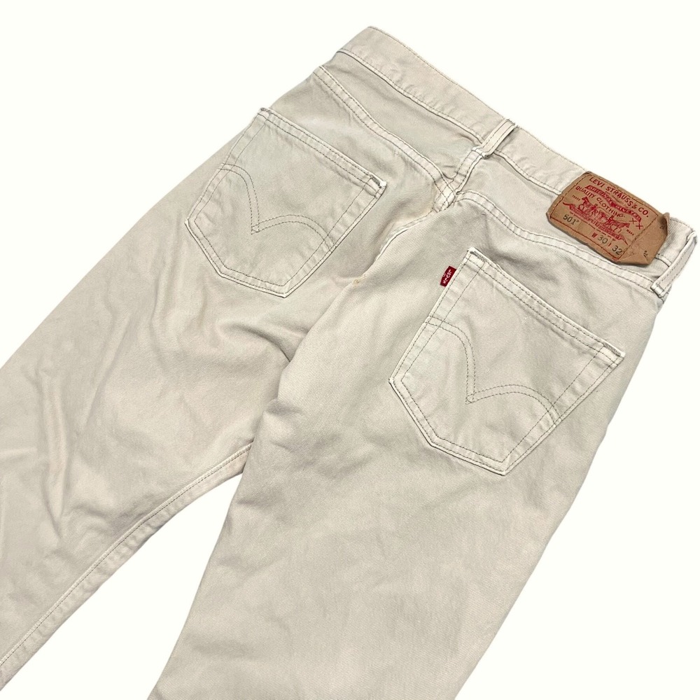 Vintage 2003 Levis 501 XX Original Fit Jeans Tan Sand Denim 30x32 Straight Leg